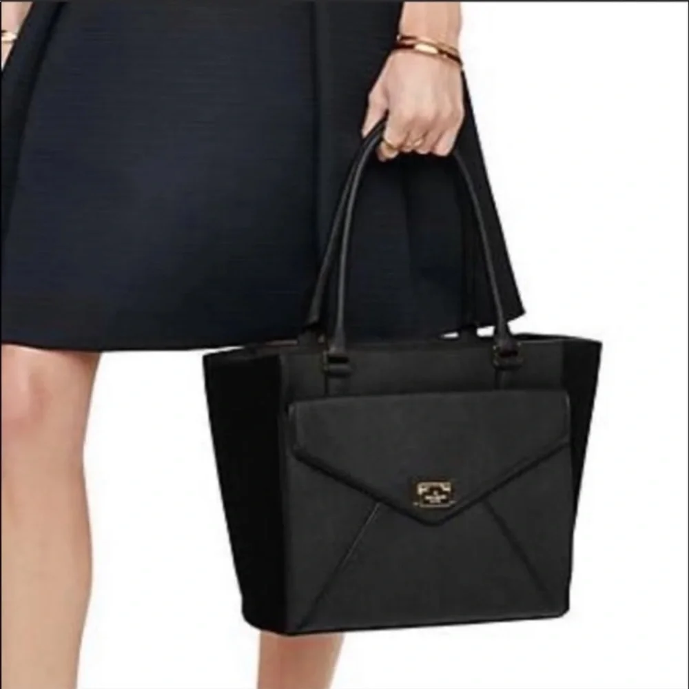 Kate Spade Johanna black Wesley Place suede tote - Picture 1 of 11